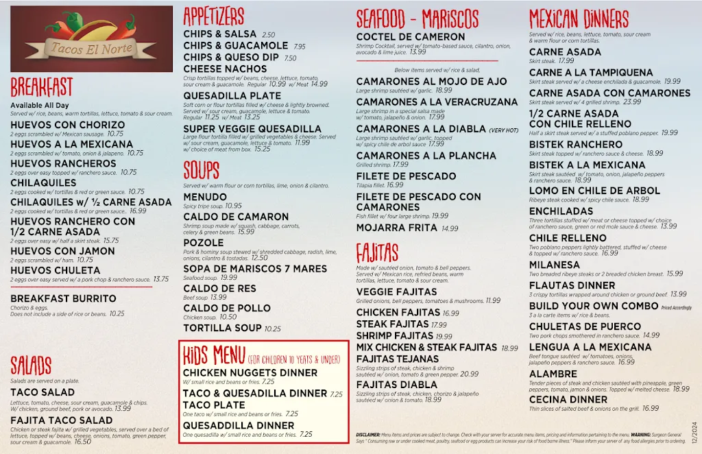 Menu_Tacos EL Norte In Round Lake Beach_Round Lake Beach, IL_image_old_1