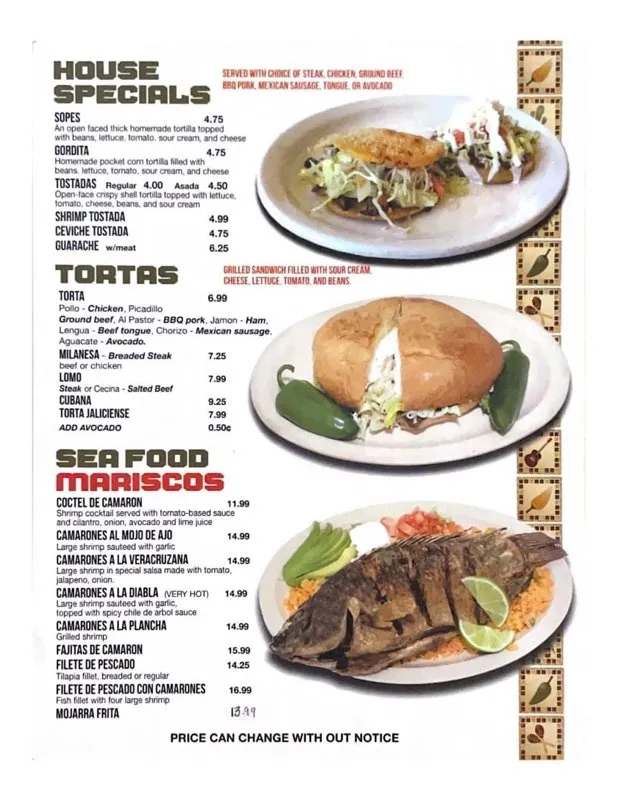 Menu_Tacos EL Norte In Round Lake Beach_Round Lake Beach, IL_image_old_3