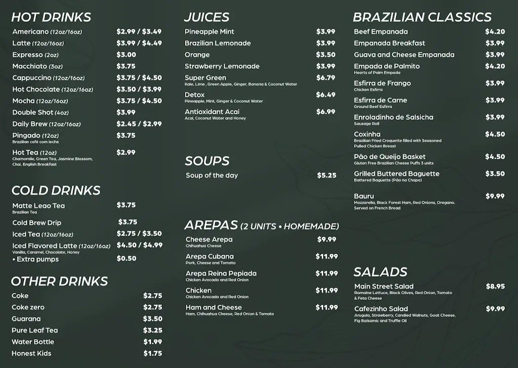 Menu_Cafezinho at Main Street Cafe_Round Lake Park, IL_image_old_1