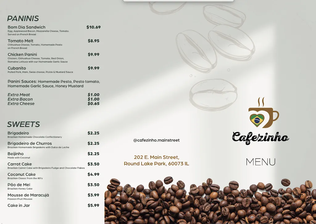 Menu_Cafezinho at Main Street Cafe_Round Lake Park, IL_image_old_3