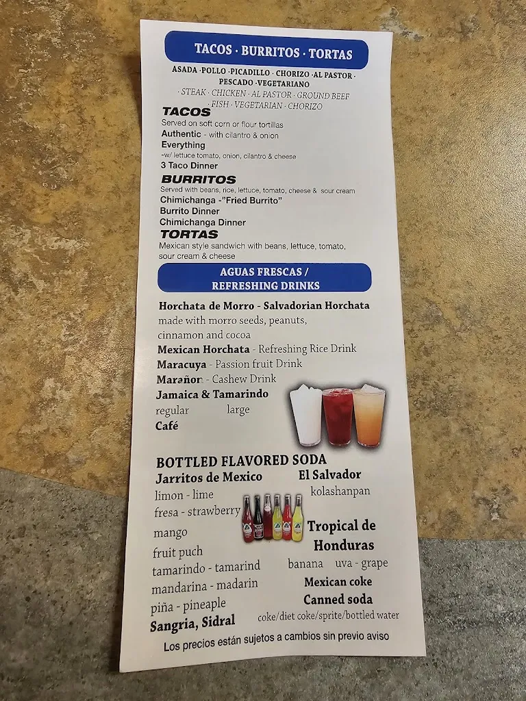 Menu_Pupusita Express_Round Lake Beach, IL_image_old_1