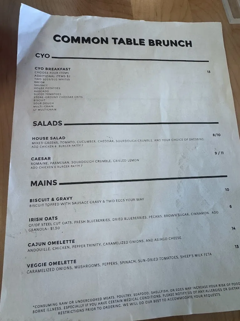 Menu_Common Table_Chattanooga, TN_image_old_1