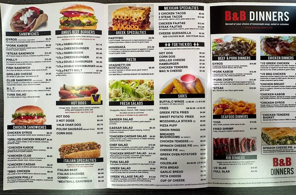 Menu_B&B Restaurant_Third Lake, IL_image_old_1
