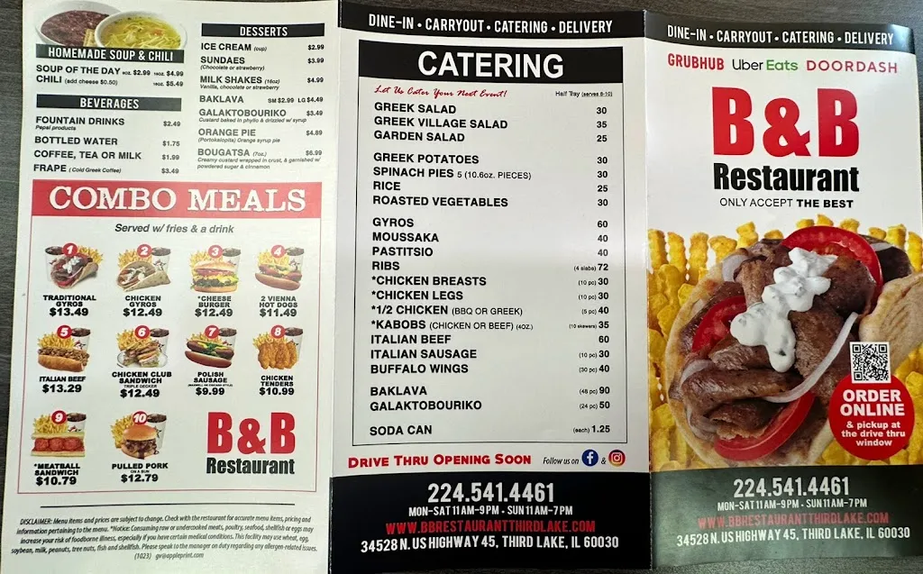 Menu_B&B Restaurant_Third Lake, IL_image_old_2