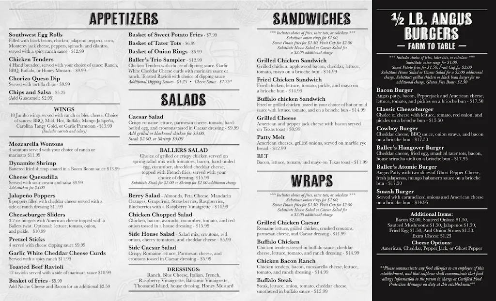 Menu_Ballers Bar & Grill_Third Lake, IL_image_old_1
