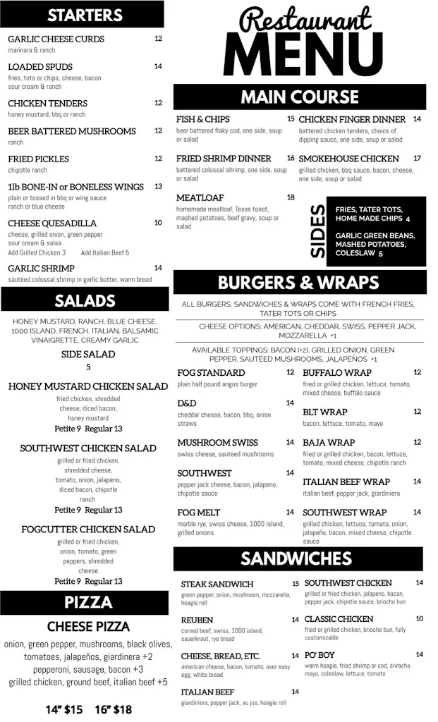 Menu_The Fogcutter_Lake Villa, IL_image_old_3