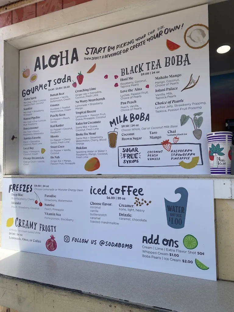Menu_SODABOMB_55-370 Kamehameha Hwy Bldg 5, Laie_image_old_2