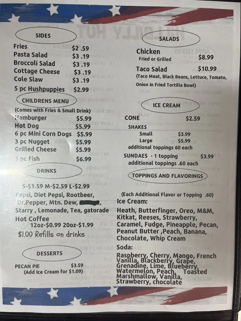 Menu_Hillbilly Hut_Roach, MO_image_old_1