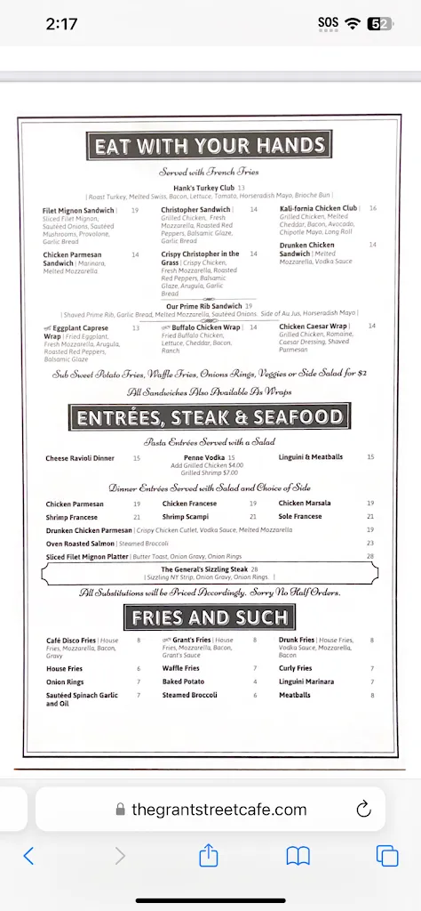 Menu_Grant Street Cafe_Dumont, NJ_image_old_1