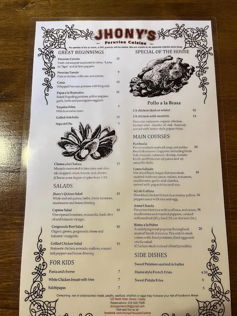 Menu_Jhony's Peruvian Cuisine_Hailey, ID_image_old_2