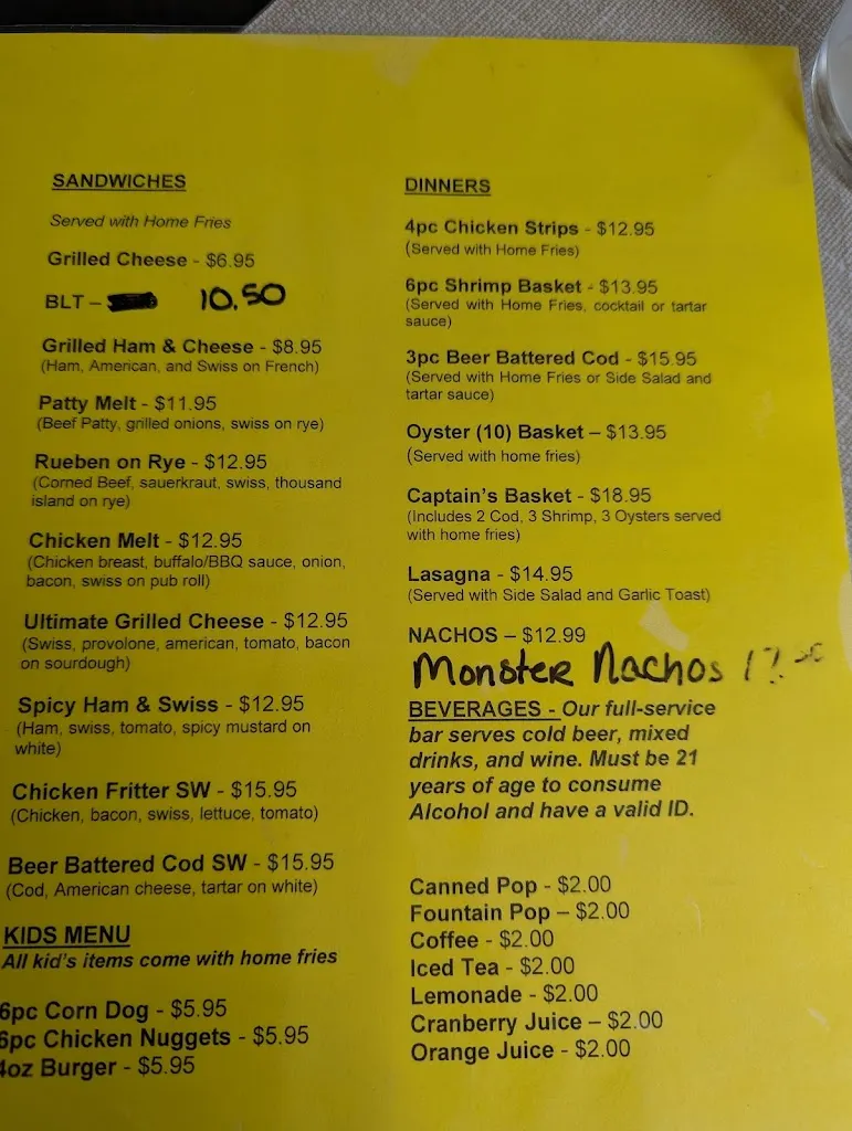 Menu_Pinecreek Tavern/ Bar and Restaurant_Pinehurst, ID_image_old_2