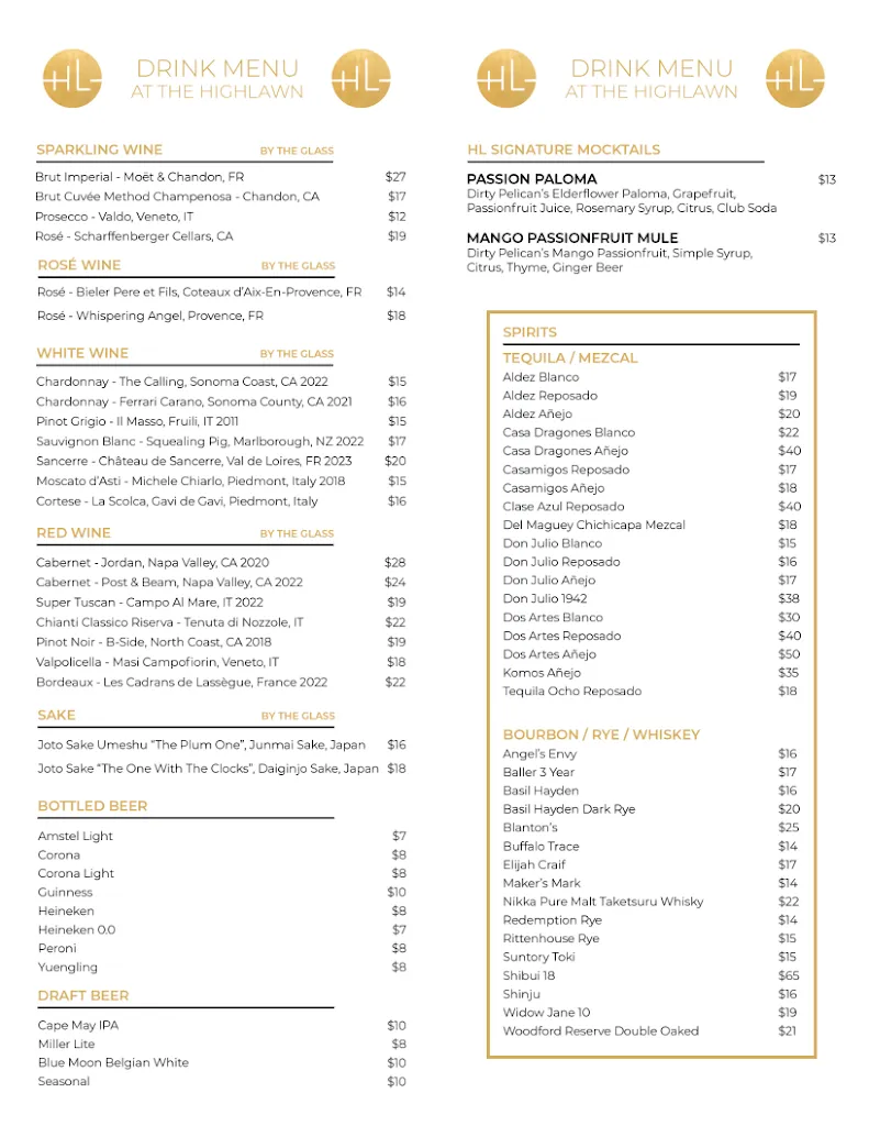 Menu_The Highlawn_West Orange, NJ_image_old_1