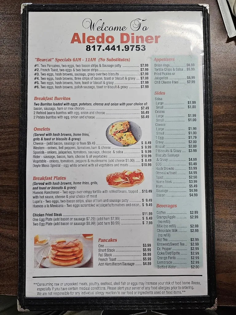 Menu_Aledo Diner_Aledo, TX_image_old_2