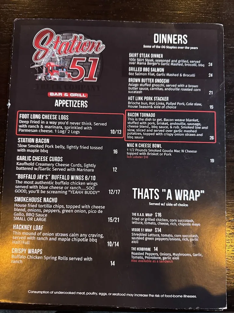 Menu_Station 51 Truck Company Bar & Grill_Antioch, IL_image_old_2
