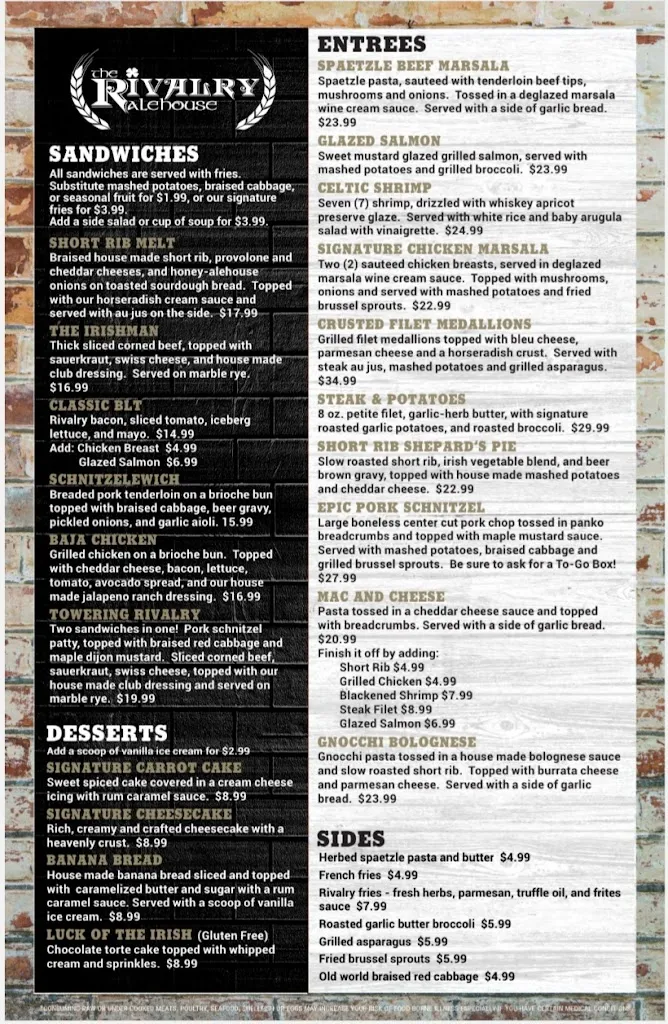 Menu_Rivalry Alehouse_Antioch, IL_image_old_1
