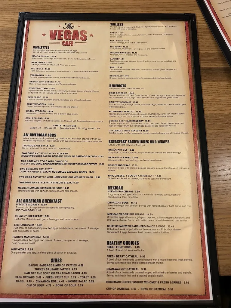 Menu_The Vegas Café_Antioch, IL_image_old_2