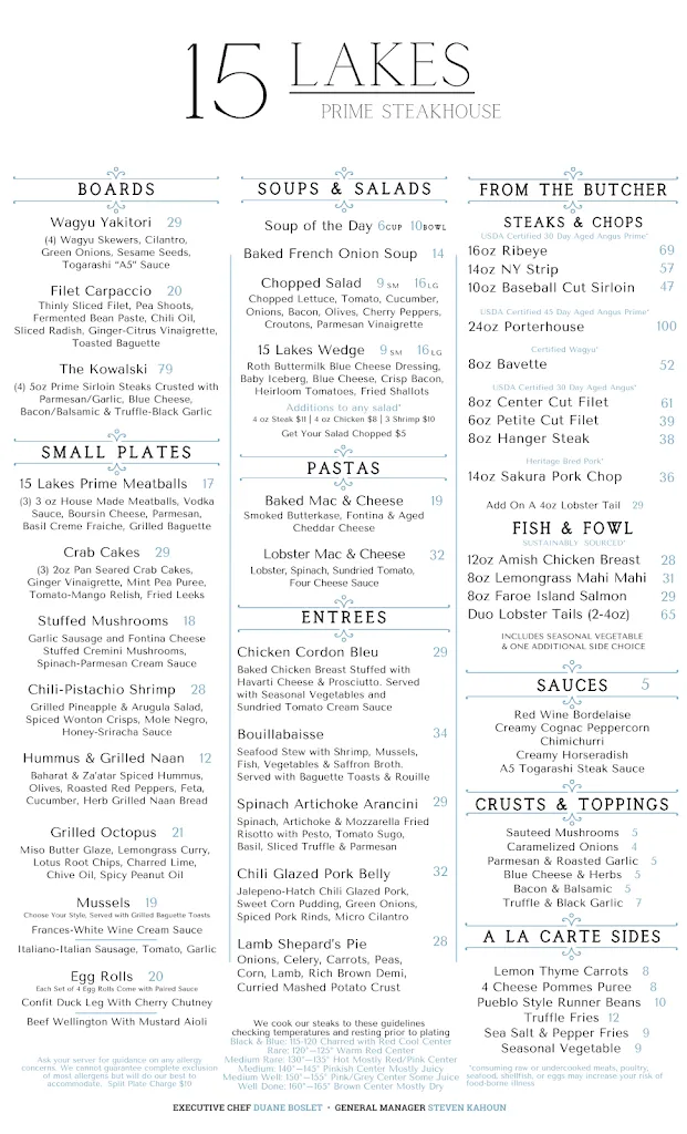 Menu_15 Lakes Prime Steak House_Antioch, IL_image_old_1