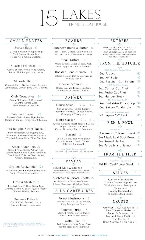 Menu_15 Lakes Prime Steak House_Antioch, IL_image_old_2