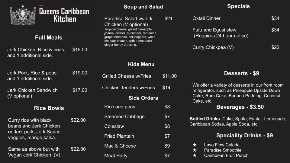 Menu_Queens Caribbean Kitchen (Jerk Chicken , Jerk Pork)_Antioch, IL_image_old_1