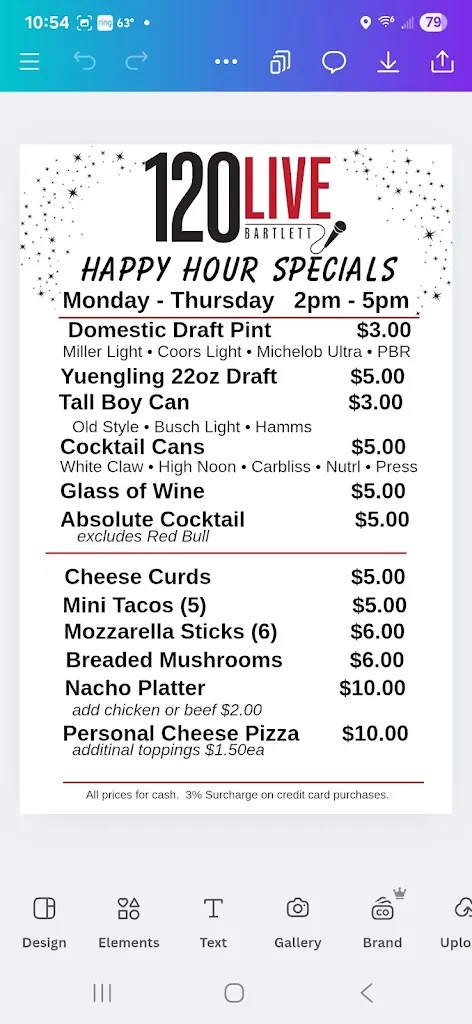 Menu_120 Live_Bartlett, IL_image_old_3
