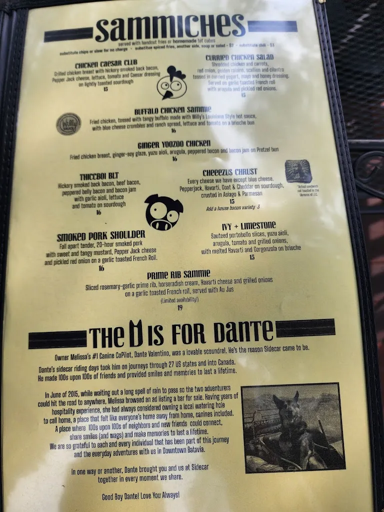 Menu_Sidecar Supper Club & Beer Garden_Batavia, IL_image_old_2