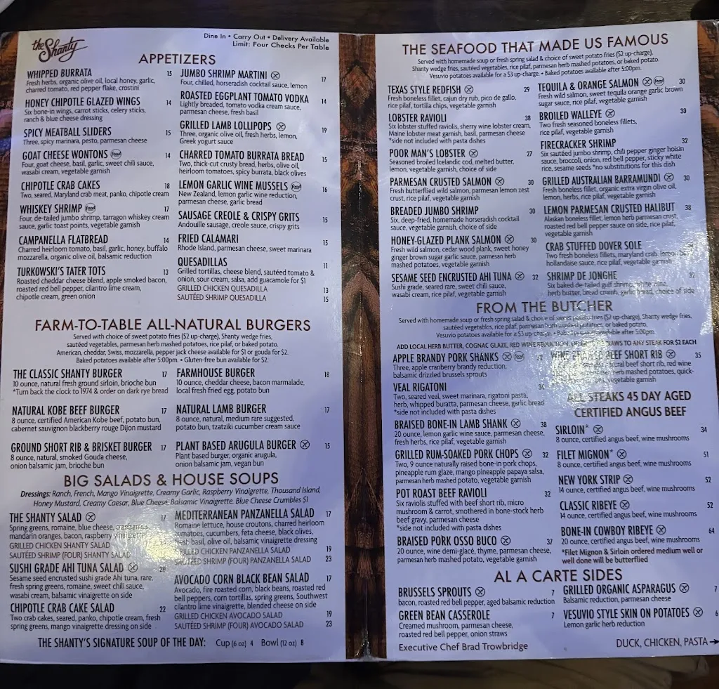 Menu_The Shanty Restaurant_Wadsworth, IL_image_old_1
