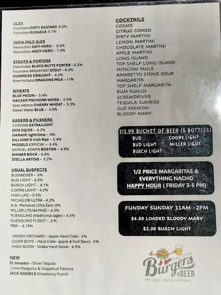Menu_Burgers & Beer_Bradley, IL_image_old_1