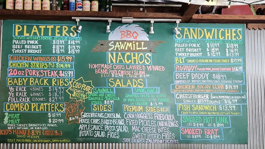 Menu_Sawmill BBQ Restaurant_Sauget, IL_image_old_1