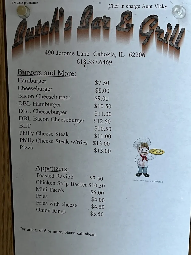 Menu_Butch's Bar & Grill_Sauget, IL_image_old_2