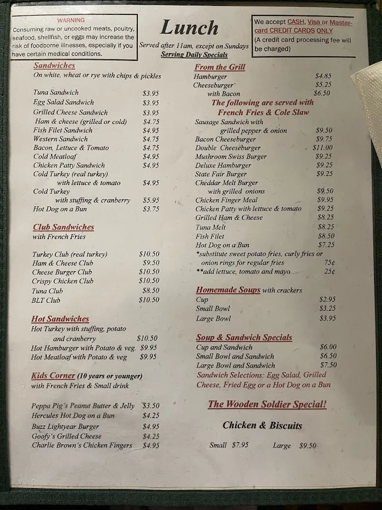 Menu_WOODEN SOLDIER RESTAURANT_VT 05743, United_image_old_1