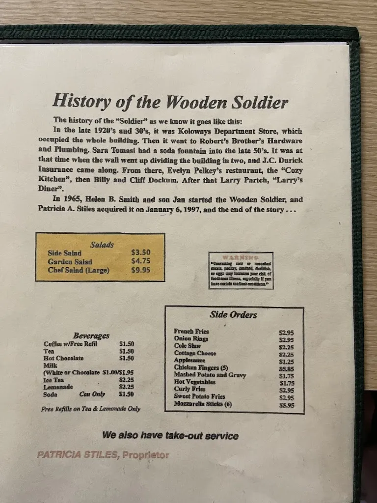 Menu_WOODEN SOLDIER RESTAURANT_VT 05743, United_image_old_3