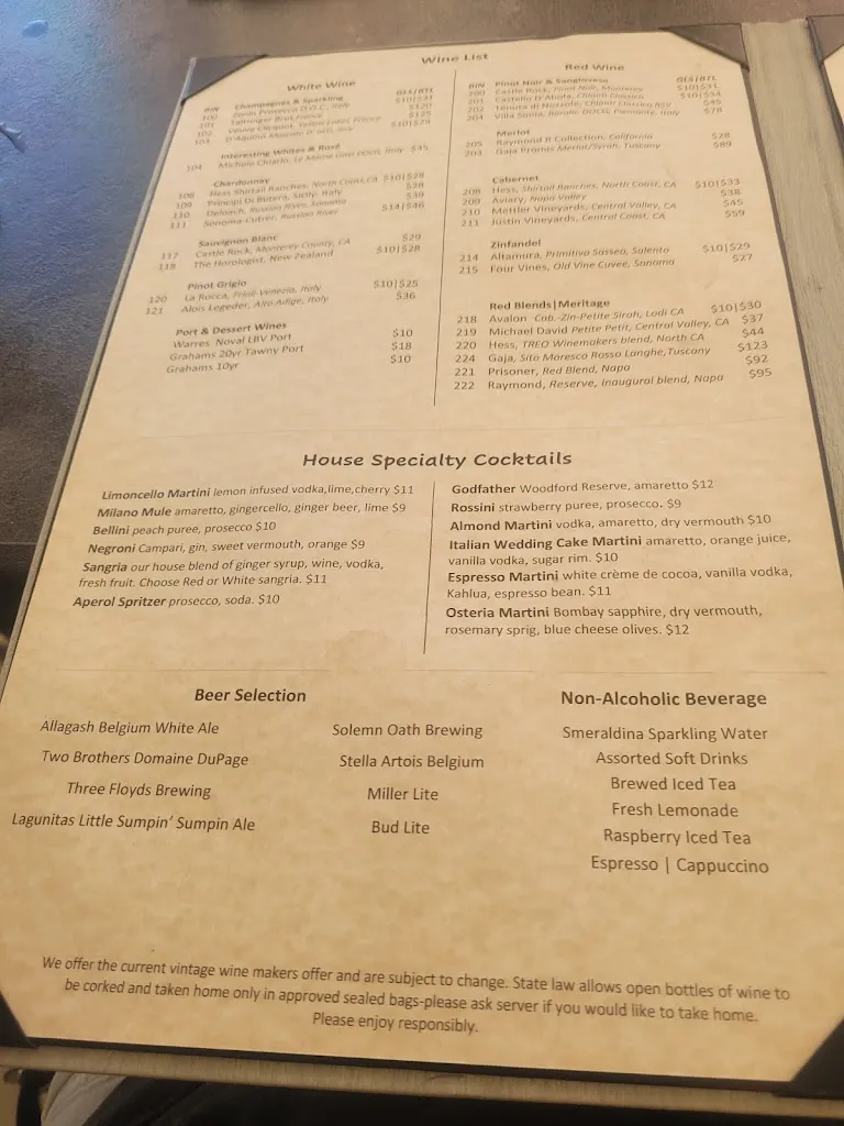 Menu_Pesciolino Osteria_Channahon, IL_image_old_2