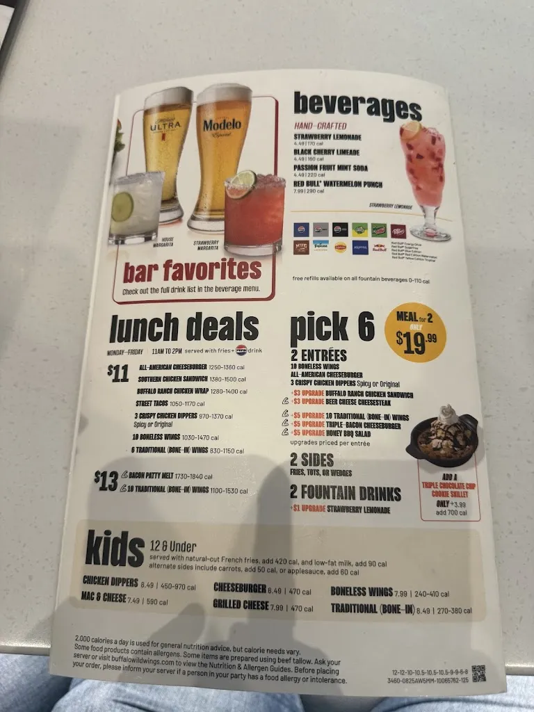 Menu_Buffalo Wild Wings_Chicago Ridge, IL_image_old_2