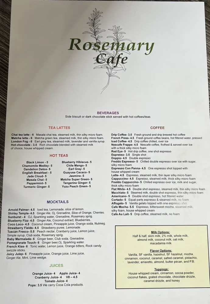 Menu_Rosemary Cafe_Joliet, IL_image_old_1