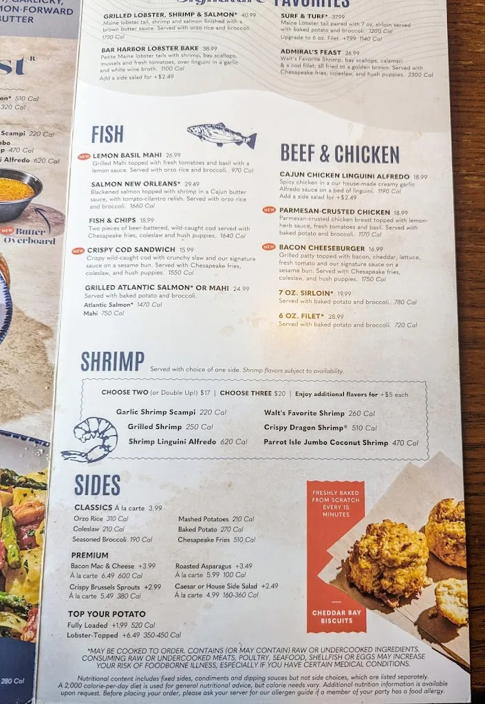 Menu_Red Lobster_Joliet, IL_image_old_1