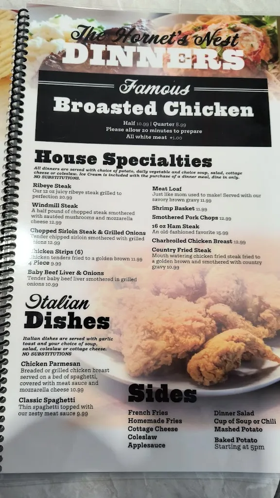 Menu_The Hornets Nest_Heyworth, IL_image_old_2