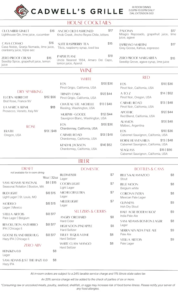 Menu_Cadwell's Grille_Deerfield, IL_image_old_2