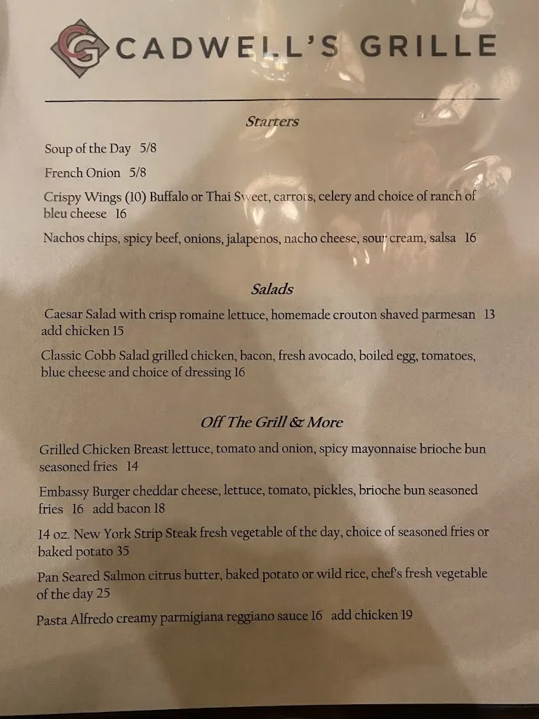 Menu_Cadwell's Grille_Deerfield, IL_image_old_3