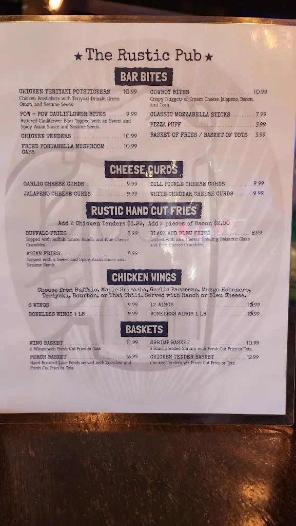 Menu_The Rustic Pub_Delavan, WI_image_old_2