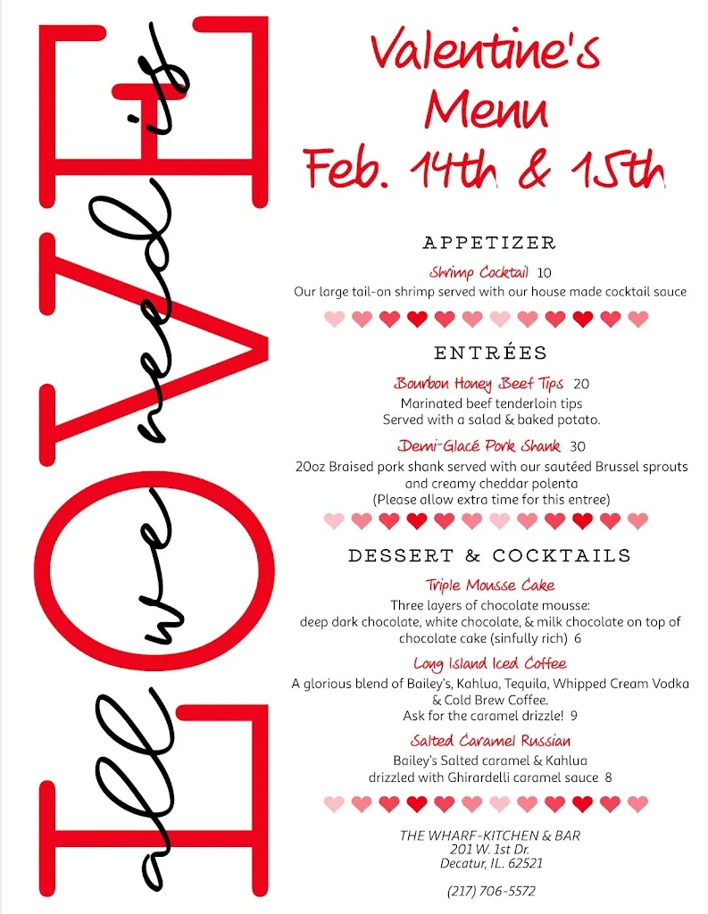 Menu_The Wharf - Kitchen & Bar_Decatur, IL_image_old_3
