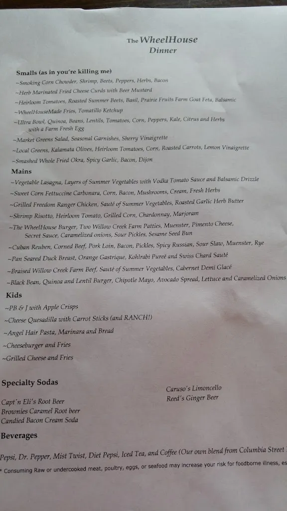 Menu_The Wheelhouse_St Joseph, IL_image_old_2