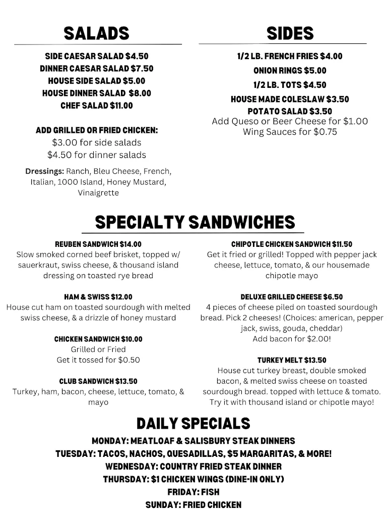 Menu_Triple Lakes Tavern_Dupo, IL_image_old_2