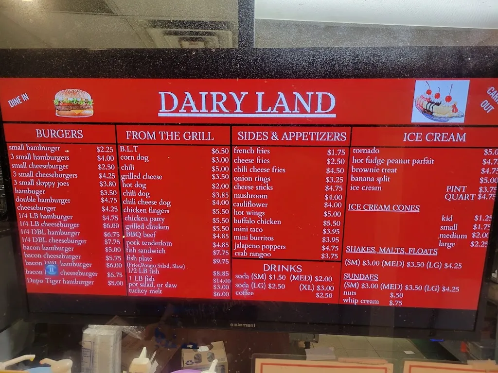 Menu_Dairy Land_Dupo, IL_image_old_1