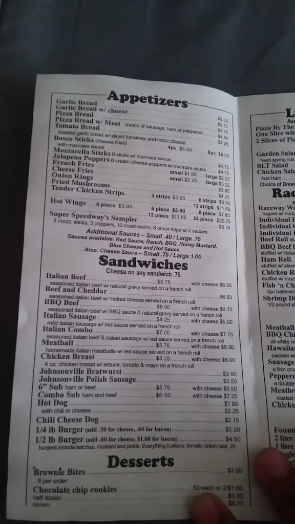 Menu_Raceway Pizza & More_Elwood, IL_image_old_3