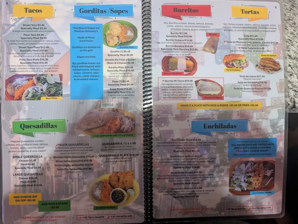 Menu_Mi Tierra Bonita Mexican Restaurant_Fairmont City, IL_image_old_1