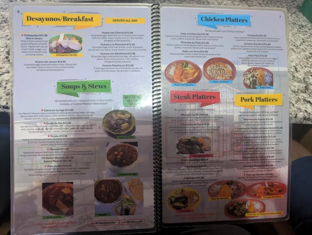 Menu_Mi Tierra Bonita Mexican Restaurant_Fairmont City, IL_image_old_3