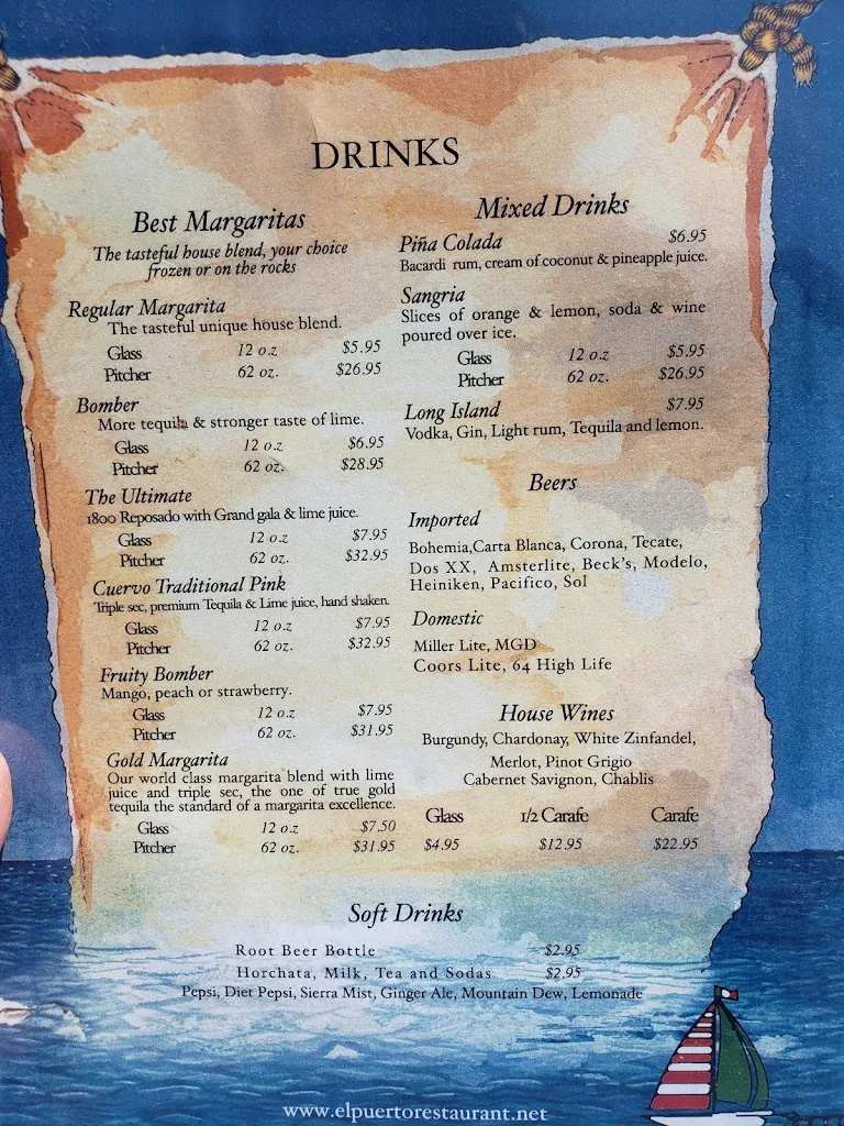 Menu_El Puerto Mexican Restaurant_Fox Lake, IL_image_old_1