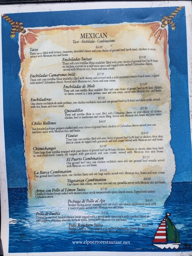 Menu_El Puerto Mexican Restaurant_Fox Lake, IL_image_old_2