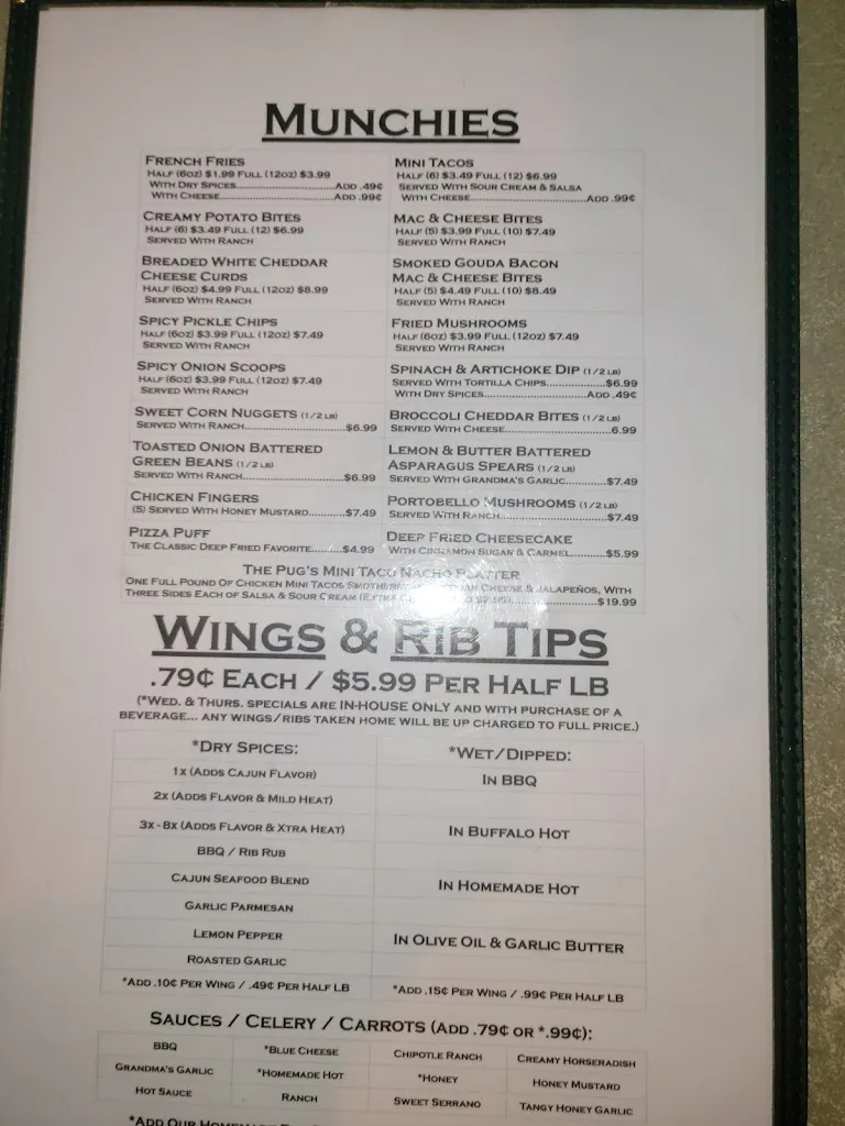 Menu_Pug Mahones Irish Pub & Grill_Fox Lake, IL_image_old_1