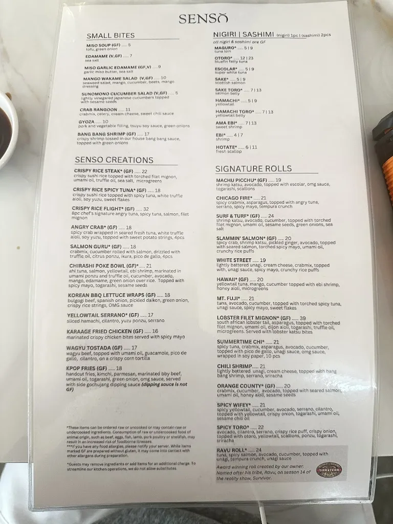 Menu_Sensō_Frankfort, IL_image_old_2